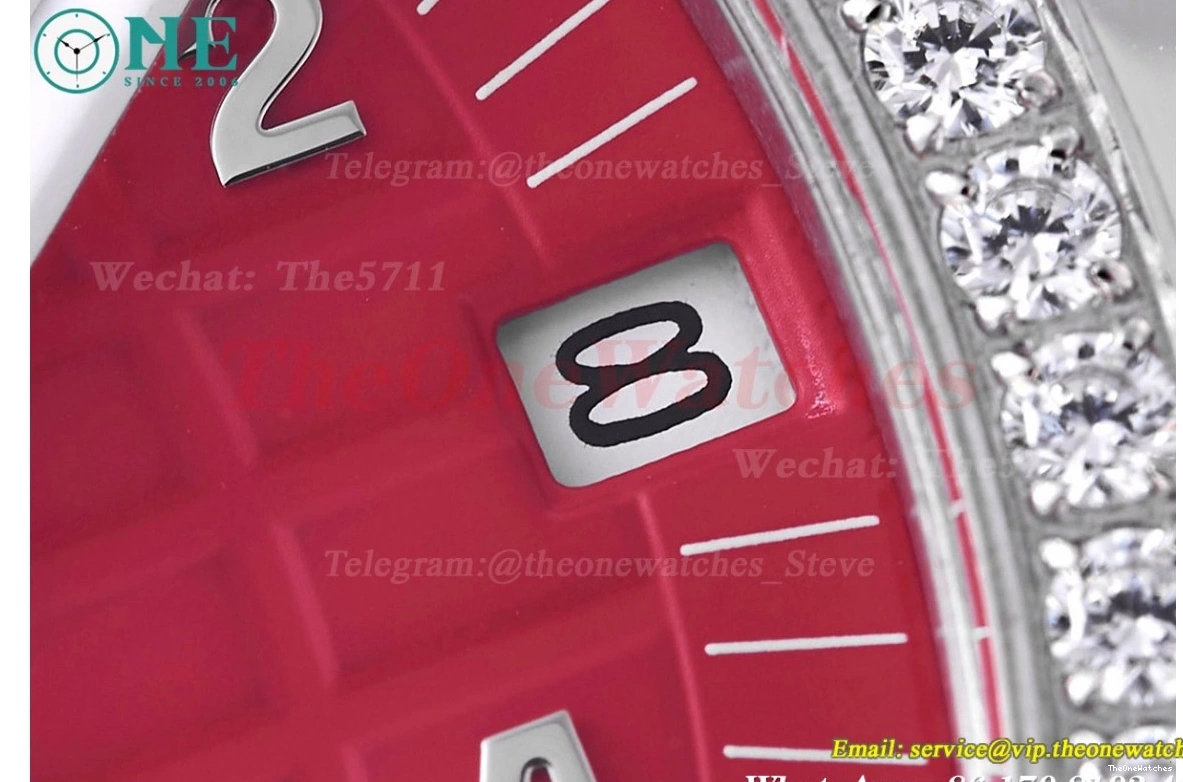 TWF Diamond Red RU Ladies SS Aquanaut 35mm A324 Bezel 0410